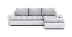 Titos Grey Corner Sofa Bed – Light Grey & White - Right Hand