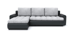 Titos Grey Corner Sofa Bed – Light Grey & Black - Left Hand