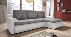 Titos Grey Corner Sofa Bed – Grey & White - Right Hand