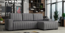 Bryony Grey Corner Sofa Bed  – Light Grey - Right Hand