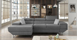 Berky Grey Corner Sofa – Dark Grey - Left Hand