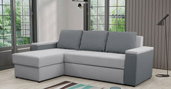 Opel Grey Corner Sofa Bed – Light Grey & Dark Grey - Reversible