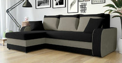 Onjel Grey Corner Sofa Bed – Black & Grey - Reversible