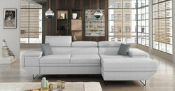 Berky Grey Corner Sofa – Light Grey - Right Hand