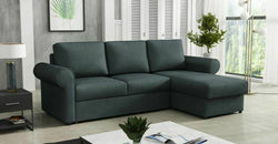 Burt Grey Corner Sofa Bed – Dark Grey - Reversible