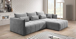 Lowise Grey Corner Sofa – Light Grey - Reversible