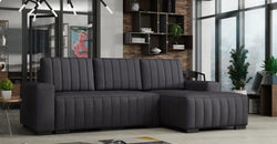 Bryony Grey Corner Sofa Bed  – Dark Grey - Right Hand