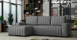 Bryony Grey Corner Sofa Bed  – Light Grey - Left Hand