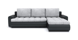 Titos Grey Corner Sofa Bed – Light Grey & Black - Right Hand