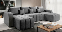 Duvid Grey Corner Sofa Bed – Reversible