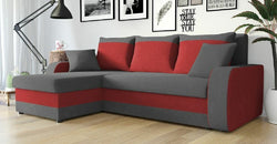 Onjel Grey Corner Sofa Bed – Grey & Red - Reversible