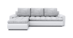 Titos Grey Corner Sofa Bed – Light Grey & White - Left Hand